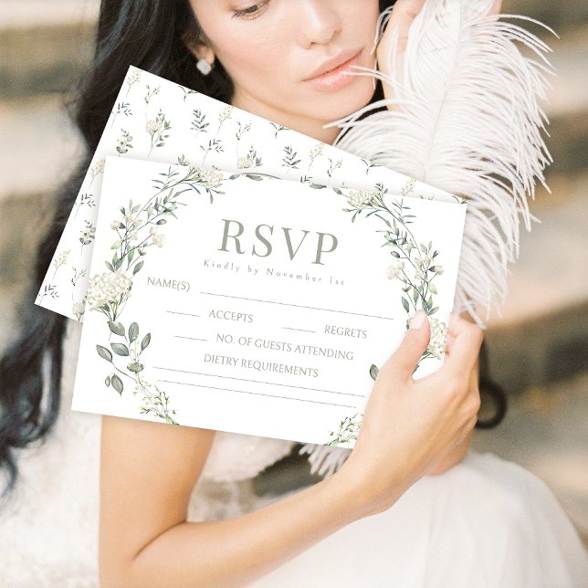 Mariage vert marié monogramme mariage cartes RSVP (Créateur téléchargé)