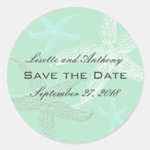 Mariage vert mer Enregistrer Stickers Date