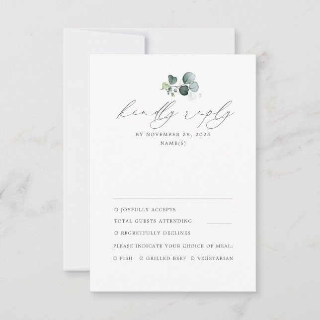 Mariage vert minimal RSVP (Devant)