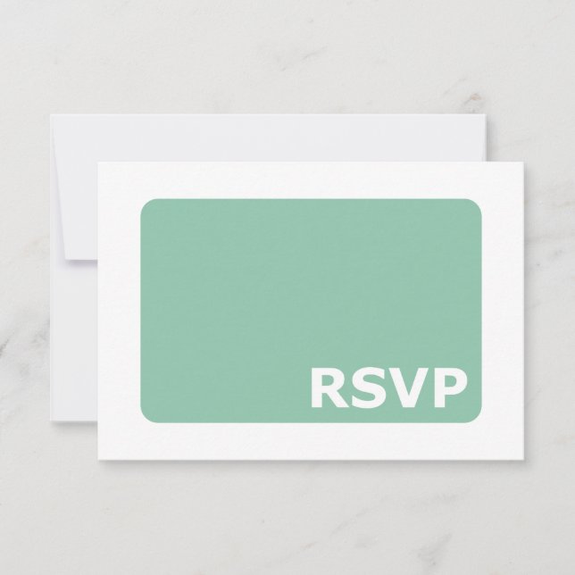 Mariage vert Mint RSVP (Devant)
