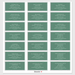 Mariage vert moderne Étiquettes de adresse invités