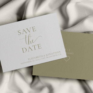 Mariage Vert Sage Minimaliste Enregistrer La Carte