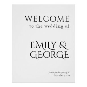 Mariage vertical classique simple Affiche de bienv