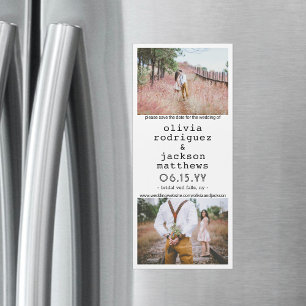 Mariage vertical unique Enregistrer la date Magnet