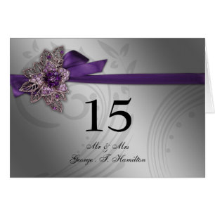 Mariage vintage à broches  de ruban FAUX violet