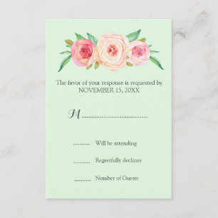 Mariage Vintage à la menthe rose vif RSVP