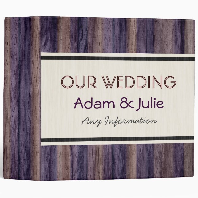 Mariage vintage. Classeur d'art bois (Devant/Côté)