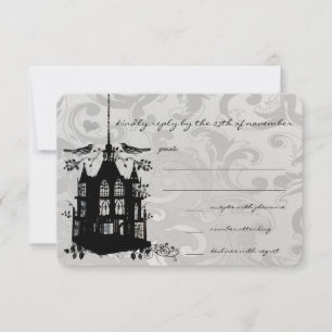 Mariage vintage d'Accent rose d'Oiseau Noir RSVP