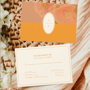 Mariage vintage Fleur sauvage rose coquelicot RSVP