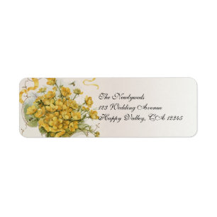 Mariage vintage, Fleurs et abeilles en beige jaune