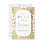 Mariage vintage romantique et élégant or RSVP