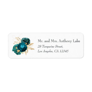 Mariage vintage Turquoise et Gold Floral