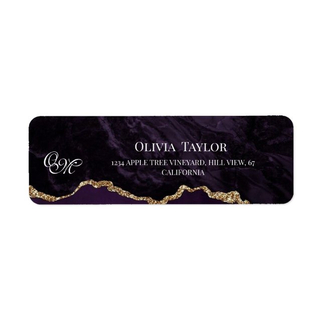 Mariage violet Agate violet et or (Devant)