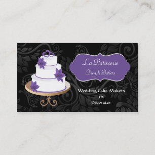 mariage violet Cake fabricants cartes de visite