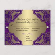 Mariage violet et or RSVP