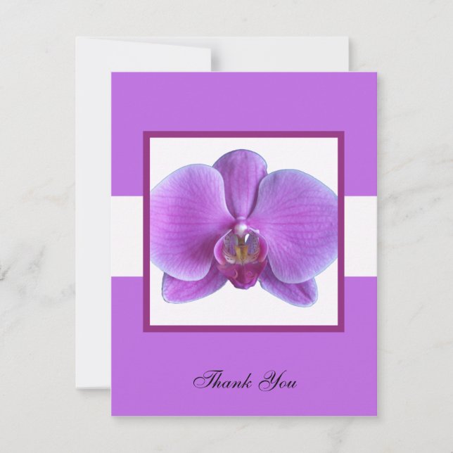 Mariage violet orchidée Merci cadeau Invitation (Devant)