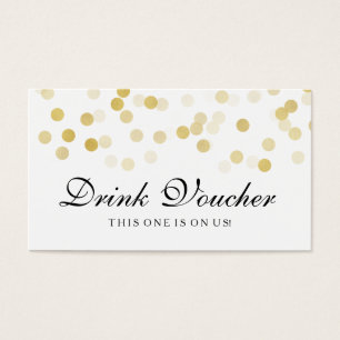 Mariage Voucher Boisson Faux Gold Foil Parties sci