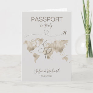 Mariage Voyage Destination Passport Carte du monde