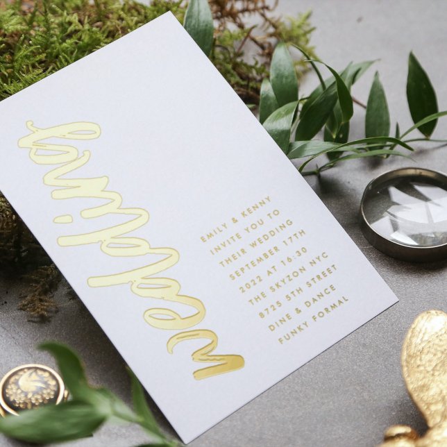 Mariage VRAI OR Foil ultra moderne Invitation (Créateur téléchargé)