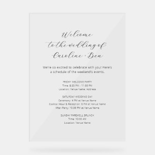 Mariage Week-end Ordre des événements minimaliste 