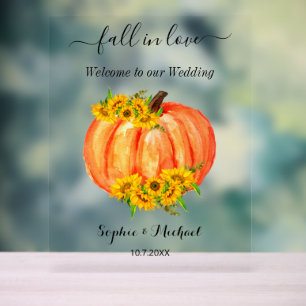 Mariage Welcome Fall Orange Citrouille