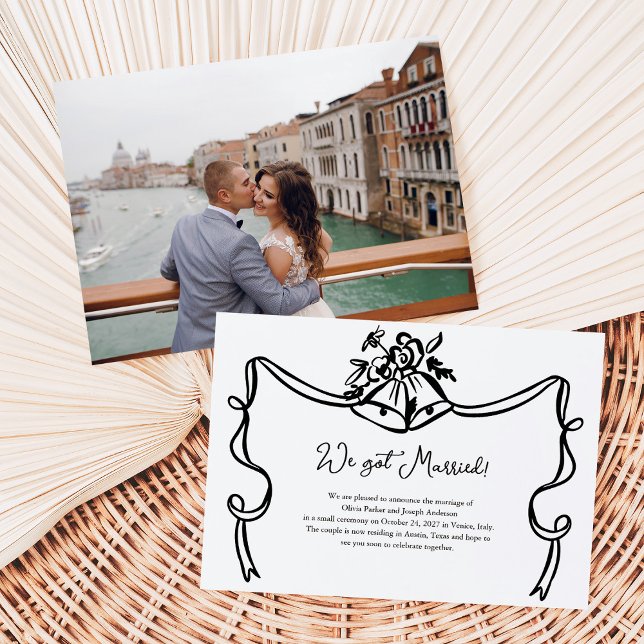 Mariage Whimsical Bells Mariage photo Faire-part (Créateur téléchargé)