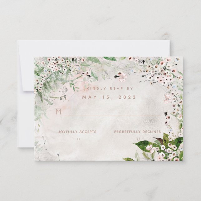 Mariage Whisch et Blush Pas de carte RSVP de choix (Devant)