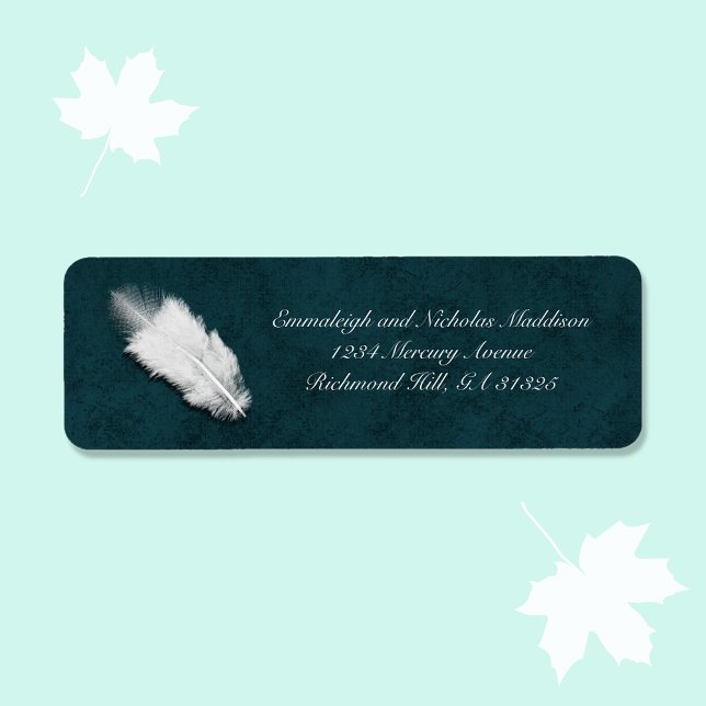 Mariage White Feather Moody Turquoise Adresse de r (Créateur téléchargé)
