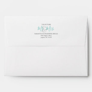 Mariages Retour Adresse Enveloppes Verre de mer Bl