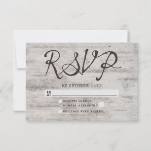 Mariages sculptés Réponse RSVP de mariage rustique