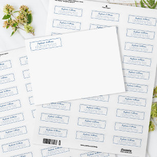 Mariages Simples Adresse de Retour RSVP Bleu Blanc