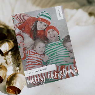 MARIAH Black Easy Modern Family Photo Christmas Holiday Card