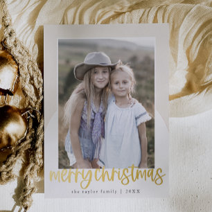 MARIAH Gold Foil Arch Fun Family Photo Christmas Holiday Card
