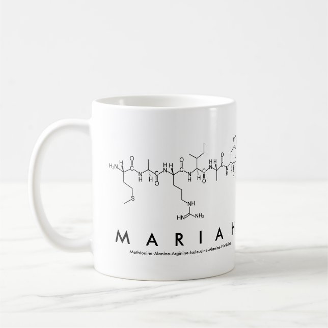 Mariah peptide name mug (Left)