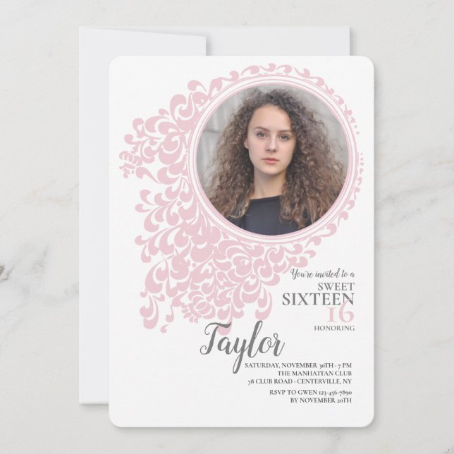 Mariah Sweet Sixteen Photo Invitation (Front)