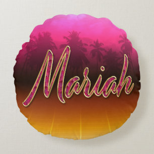 Mariah Vorname Name golden pink Kissen Round Pillow