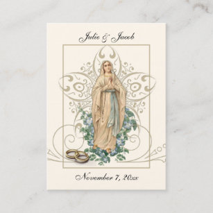 Marian Catholic Wedding Favour Holy Card