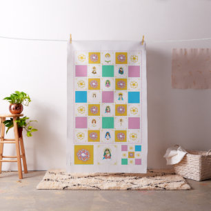 Marian Cute Saint Baby Quilt Squares Fabric