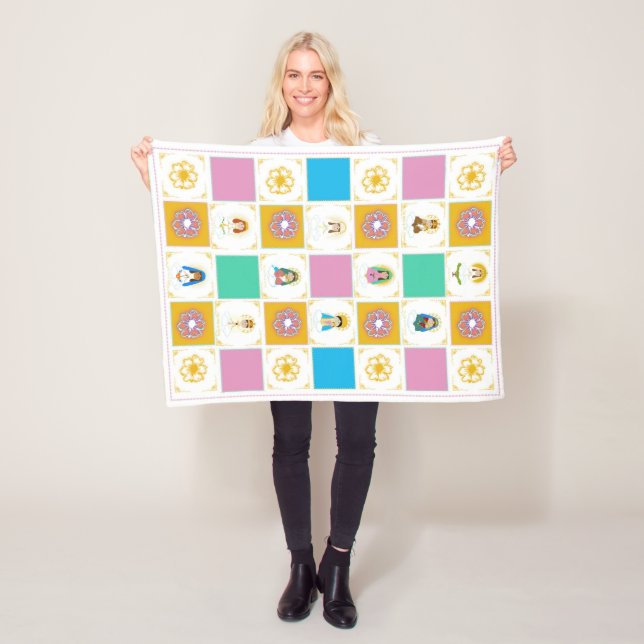 Marian Cute Saint Quilt Square Fleece Blanket (In Situ)