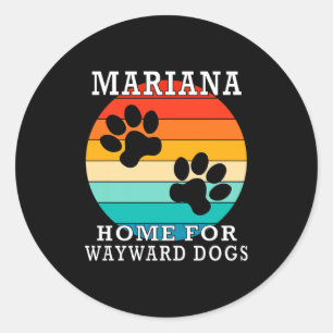 Mariana Home For Wayward Dogs Family Name Premium Classic Round Sticker