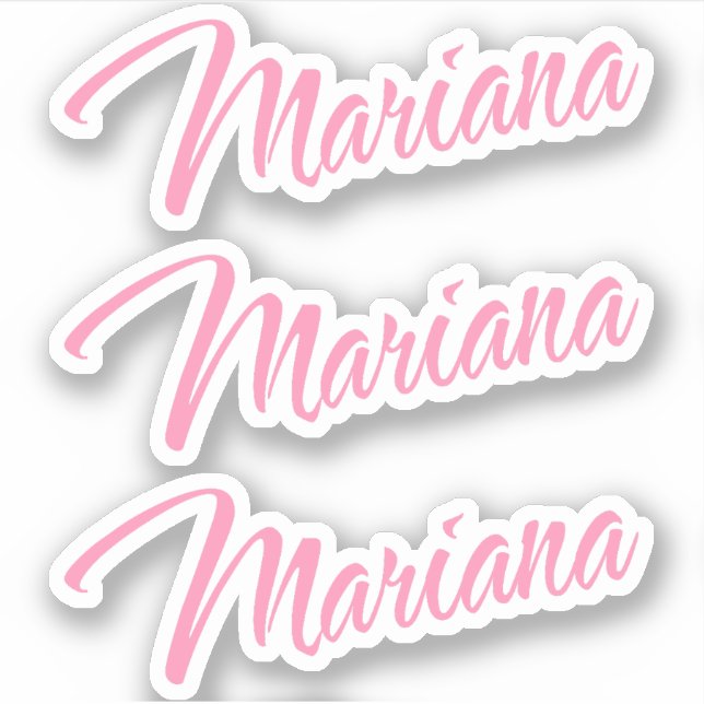Mariana Nom décoratif en rose x3 Sticker (Devant)