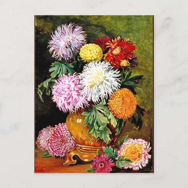 Marianne North - Japanese Chrysanthemums Postcard (Front)