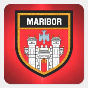 Maribor Flag Square Sticker