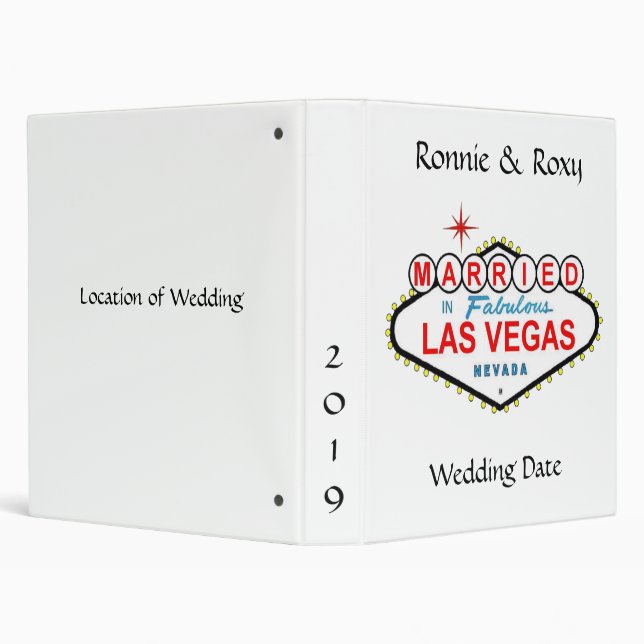 MARIÉ à Las Vegas Classeur personnalisé (Arrière-plan)