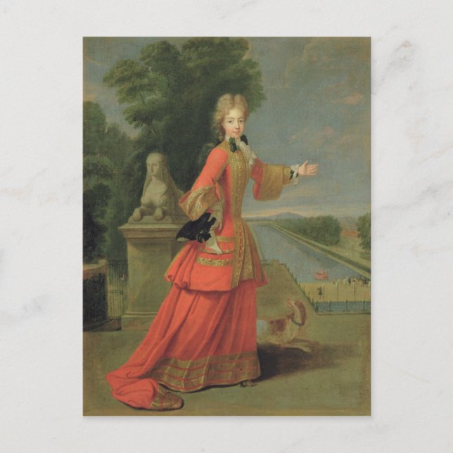 Marie-Adelaide de Savoie  in Hunting Dress Postcard (Front)