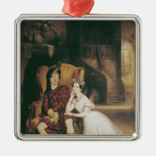 Marie and Paul Taglioni the ballet 'La Sylphide' Metal Ornament