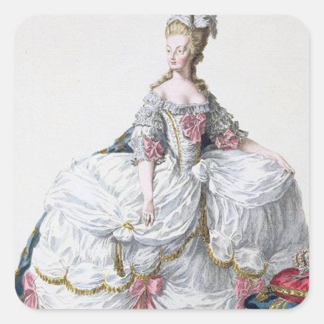 Marie Antoinette (1752-93) from 'Receuil des Estam Square Sticker (Front)