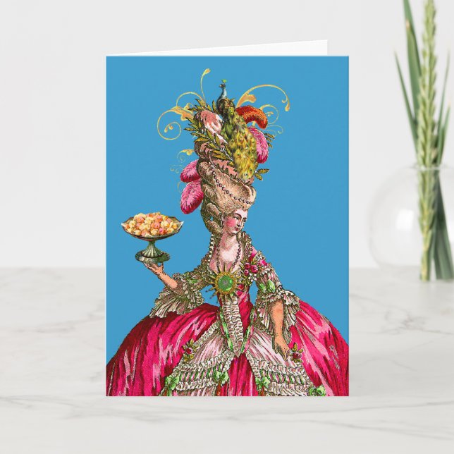 Marie Antoinette and Peacock Card (Front)