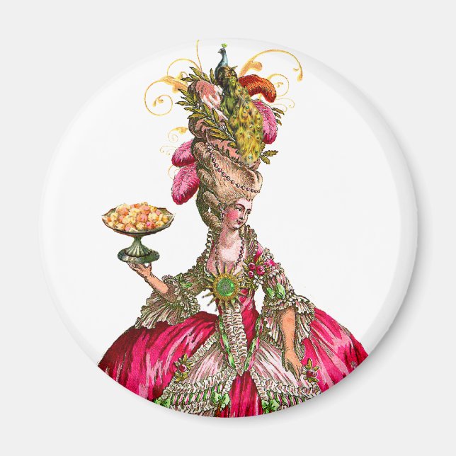 Marie Antoinette and Peacock Magnet (Front)