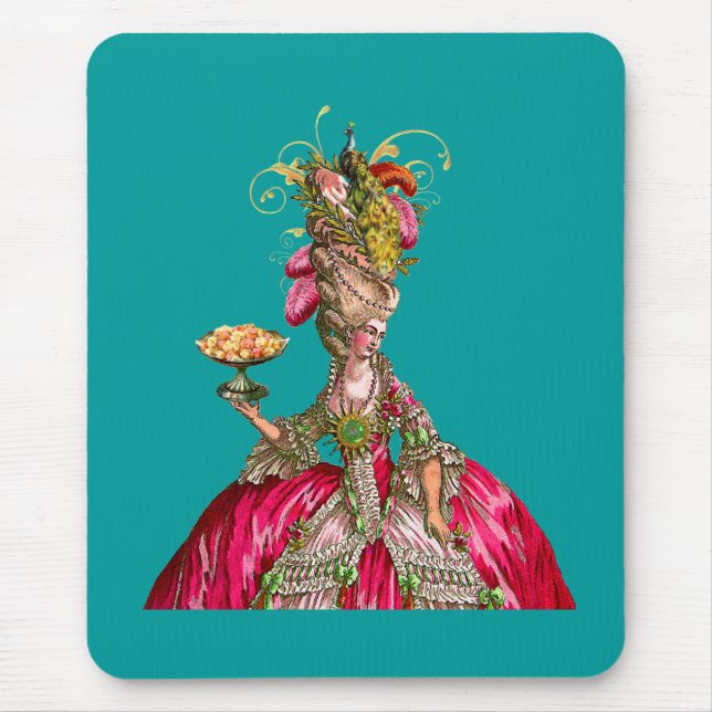 Marie Antoinette and Peacock Mouse Pad (Front)